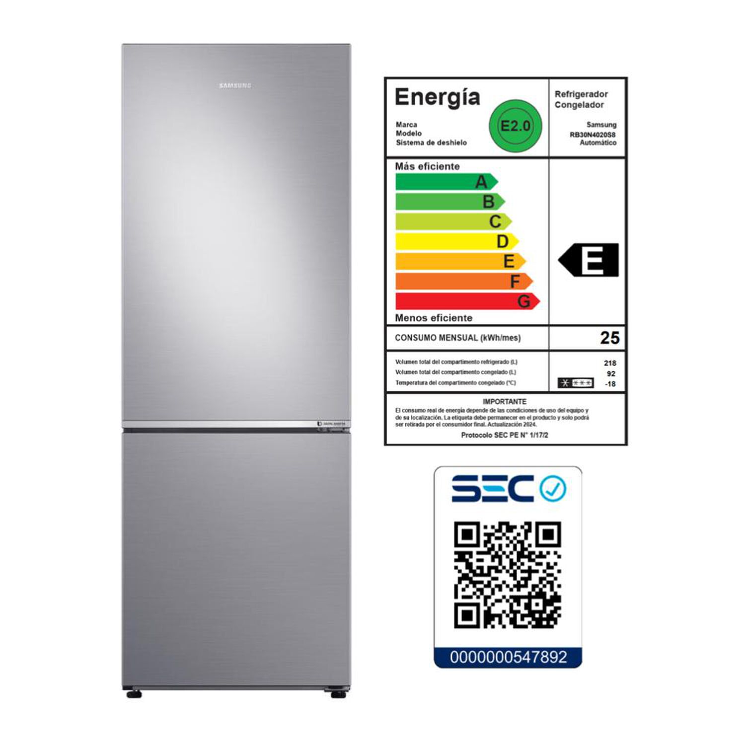 Refrigerador Bottom Freezer Samsung RB30N4020S8ZS all around cooling / No Frost&nbsp;/&nbsp;310&nbsp;Litros image number 8.0